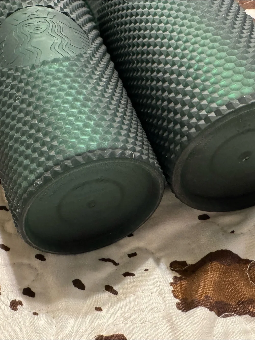 Starbucks Dark Green Studded Reusable Tumblers with Straw Venti & Grande